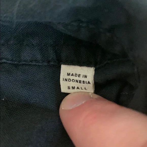 Buck Mason Black Button Down Shirt, Small - Picture 3 of 9